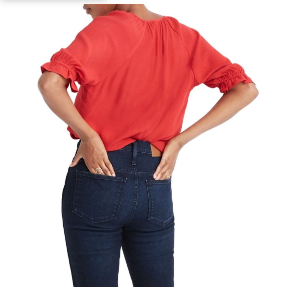 Madewell Notched Ruffle Cuff Top - Picture 2 of 7